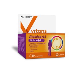 Complemento alimenticio Vitans Vitalidad y energía A-Z Mujer 50 años 30 comprimidos - Ns Cinfa