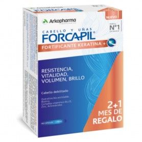 Forcapil Fortificante Con Keratina 60 Comprimidos x 3 Tratamiento anticaída - Arkopharma